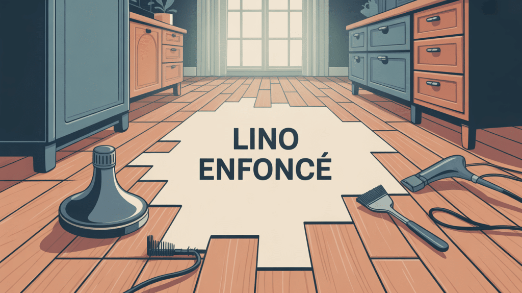 illustration réparer lino enfoncé vue d'ensemble