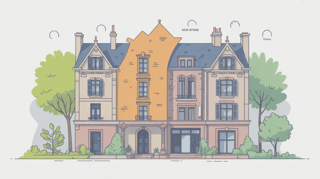 Schéma pédagogique structure murs refends bâtiment