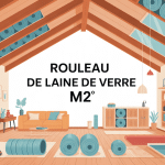 illustration d'une maison avec 1 rouleau de laine de verre combien de m2