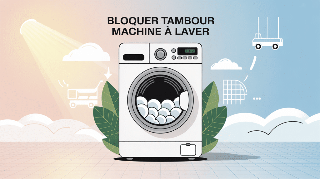 Illustration blocage tambour machine à laver sécurisée