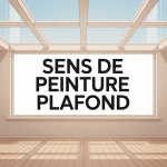 dans quel sens peindre un plafond vue générale lumière et rouleau