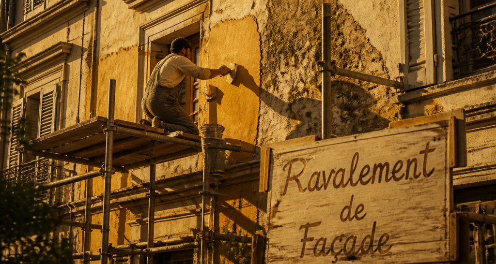 Ravalement de façade tous les combien, immeuble ancien échafaudage artisan