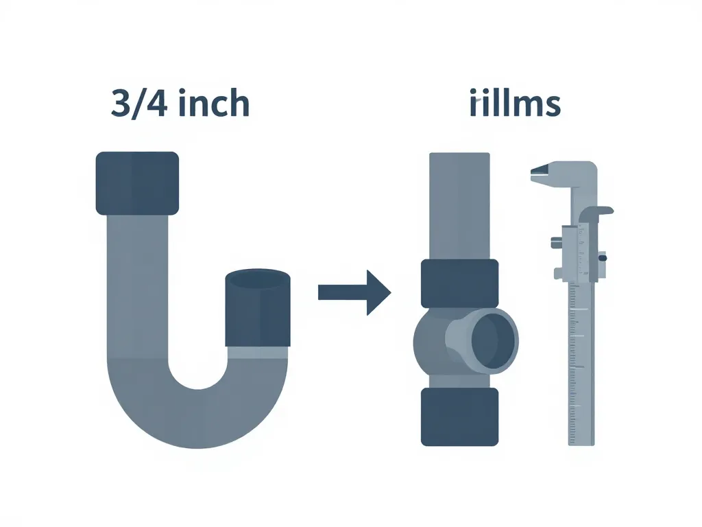 Schéma 3/4 pouce en millimètres