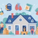 Aide financière pour un déménagement illustration famille et cartons