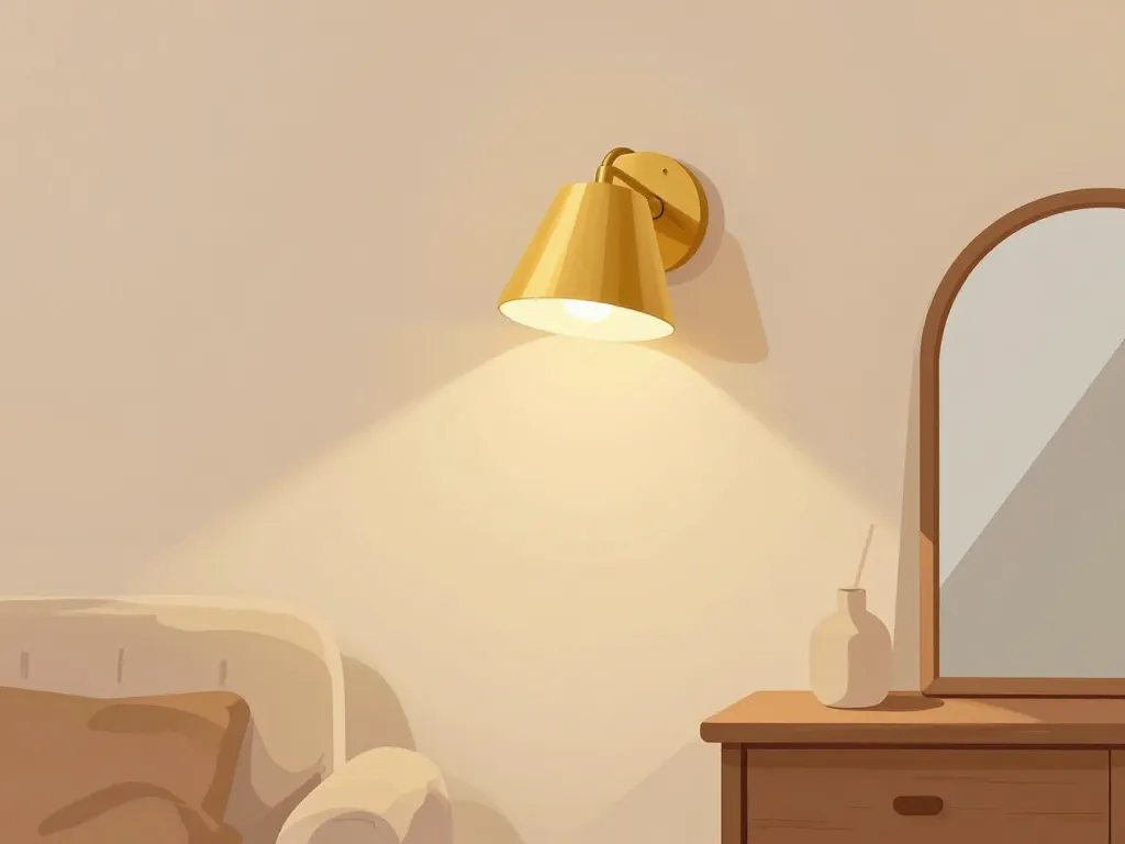 mise en scène applique dorée dans salon harmonieux