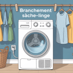 Illustration branchement seche linge accessoires buanderie