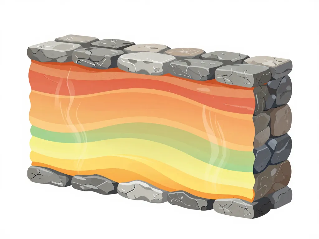 Diagramme conceptualisation thermique mur en pierre 50 cm