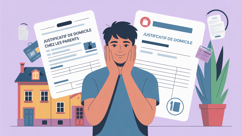 illustration justificatif de domicile quand on habite chez ses parents avec documents