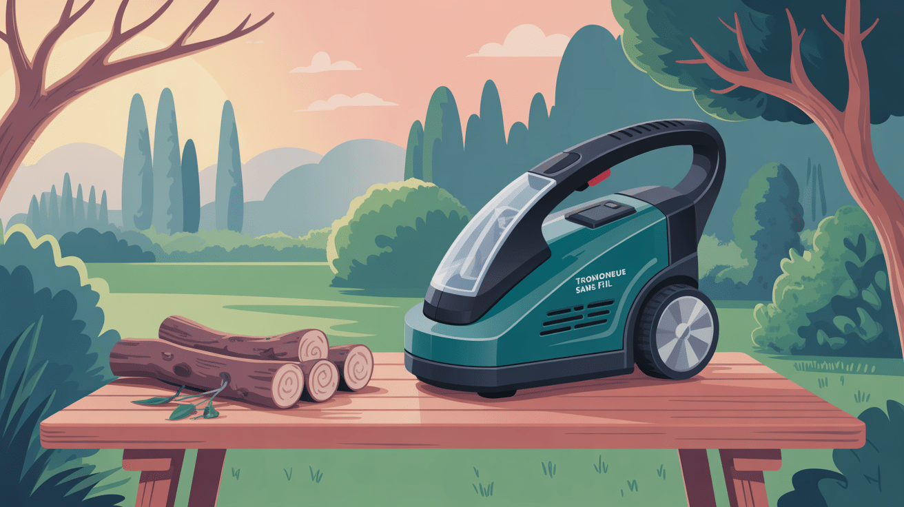 meilleure tronçonneuse électrique sans fil sur table de jardin