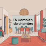 Illustration T5 combien de chambre avec séjour et chambres lumineuses
