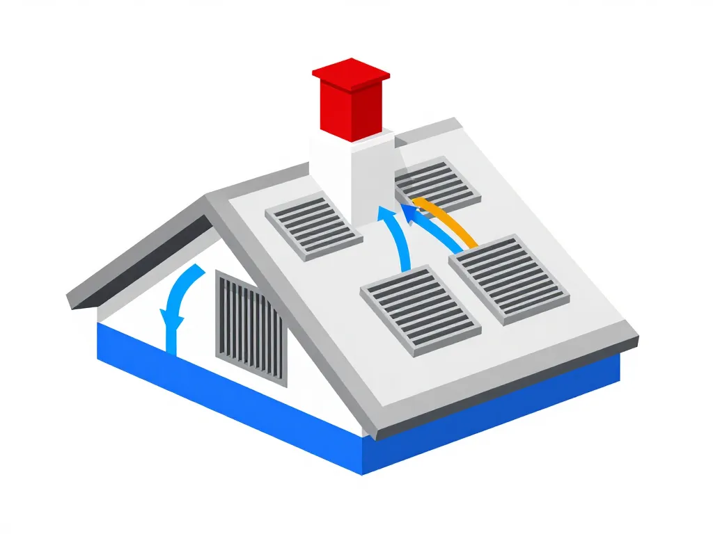 diagramme ventilation combles perdus dispositifs et flux