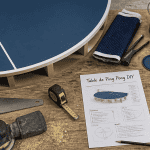 Fabriquer une table de ping pong, outils et matériaux sur établi