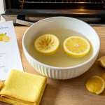 Nettoyage four citron bol eau citronnée et accessoires
