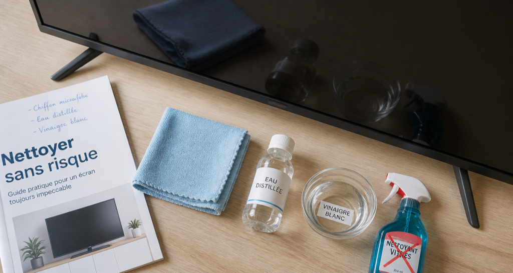 peut-on nettoyer un écran tv avec du produit à vitre illustration nettoyage
