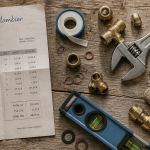 qualité plombier outils de plomberie sur plan de travail