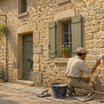 Renovation facade pierre apparente village