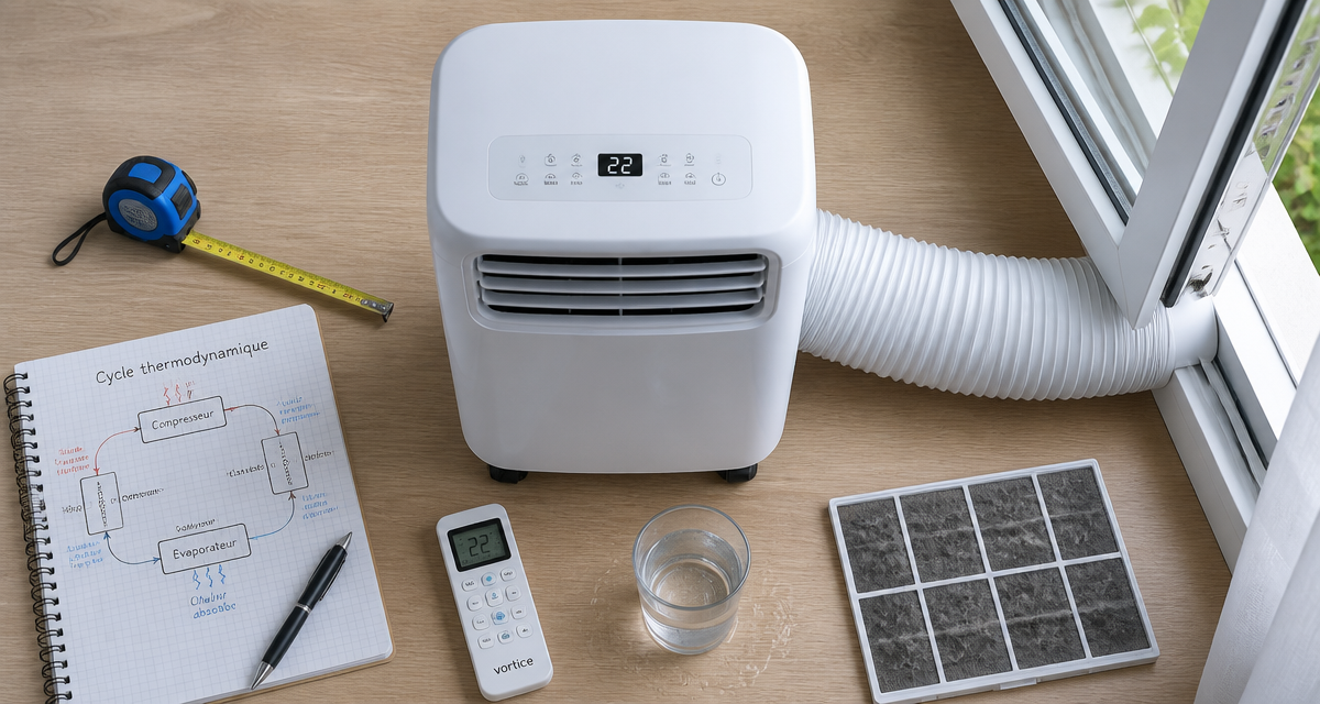 comment fonctionne un climatiseur mobile sur une table