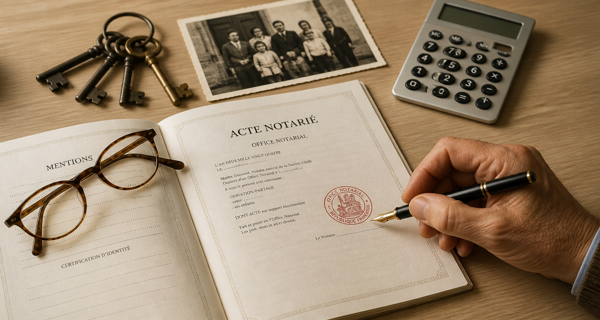 donation nu propriété après 70 ans table acte notarié