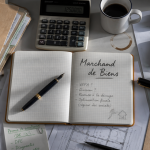 marchand de bien fiscalité documents et calculatrice