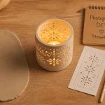 Photophore pate autodurcissante semi-fini, trous pour bougie LED