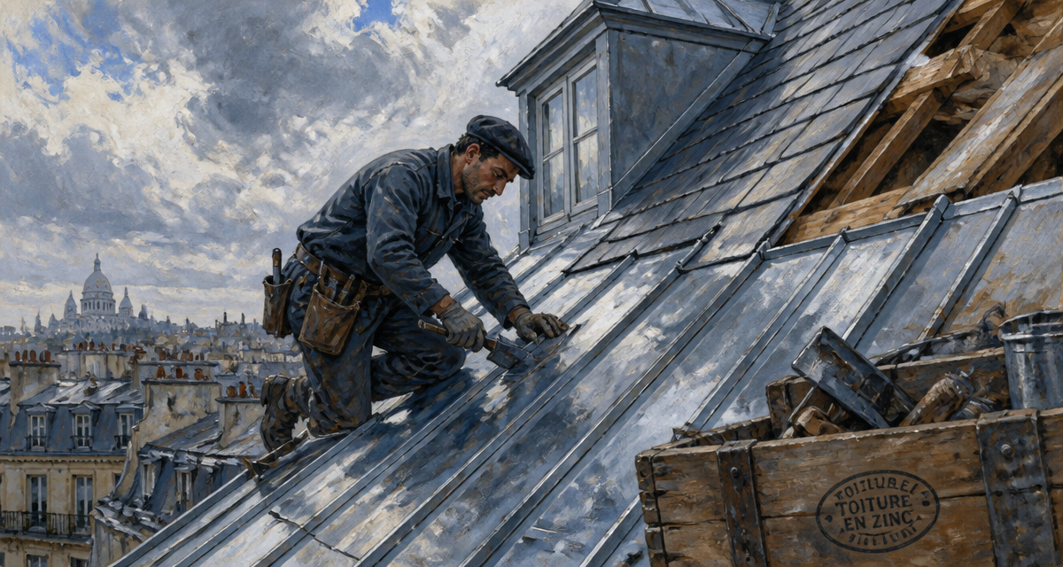 prix d un toit en zinc vue toiture paris