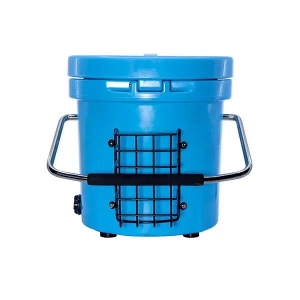 bait bucket blue back view