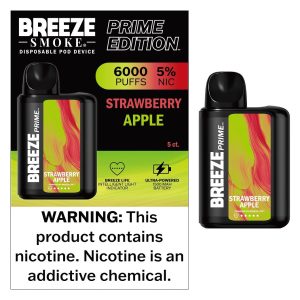BREEZE PRIME 6000 STRAWBERRY APPLE 5CT