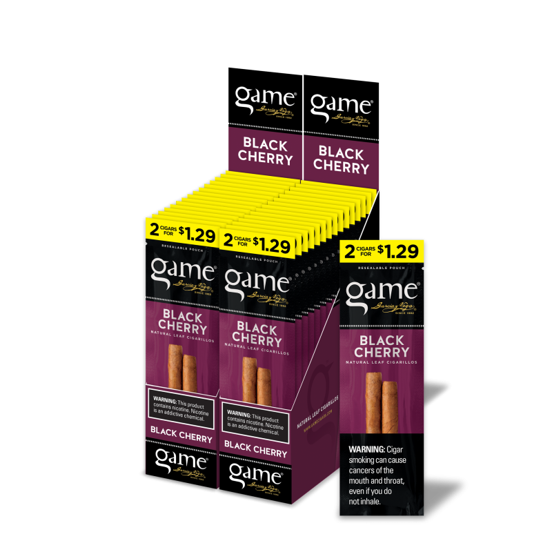 GAME CIGARELLO BLACK CHERRY 1.29 2PK