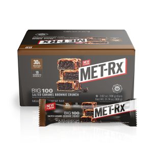 MET RX BIG 100 SALTED CARAMEL BROWNIE