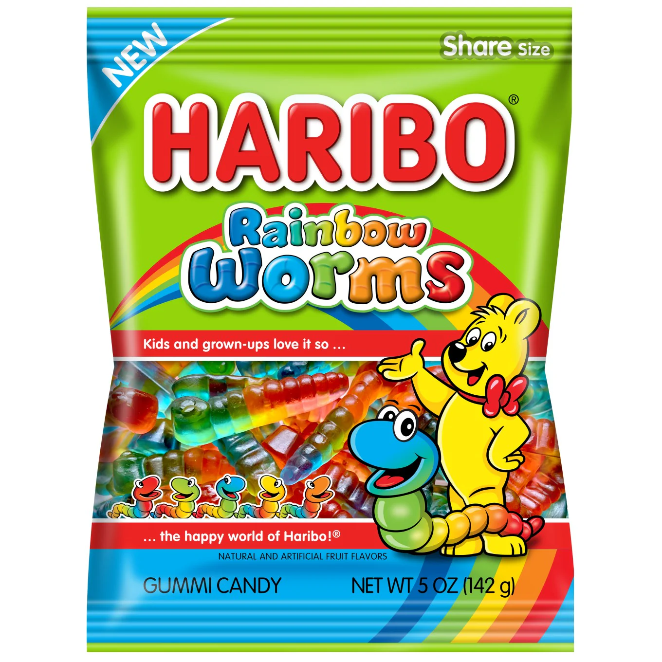 PEG HARIBO RAINBOW WORMS