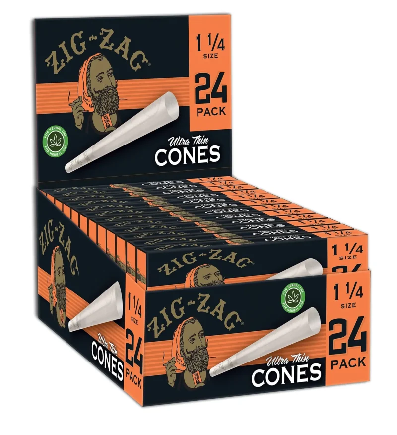 ZIG ZAG PAPER CONES ORANGE 6PK