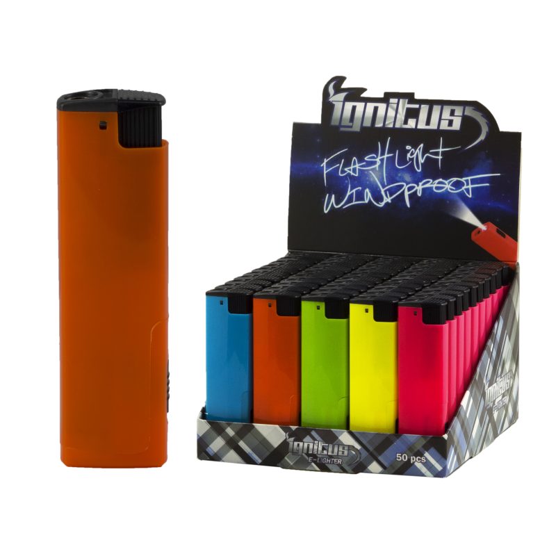 IGNITUS WINDPROOF LIGHTER WITH LED LIGHT 50CT