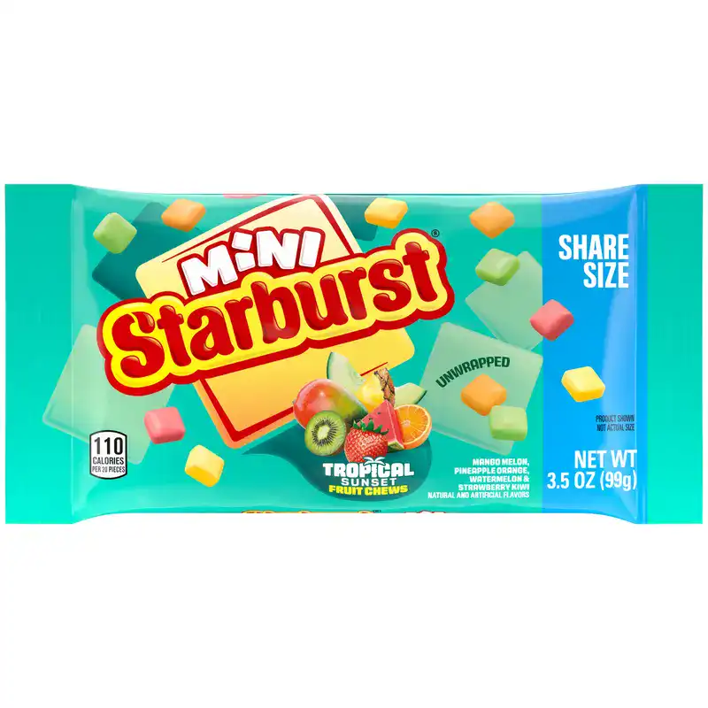 KING SIZE STARBURST MINIS TROPICAL 15CT NEW