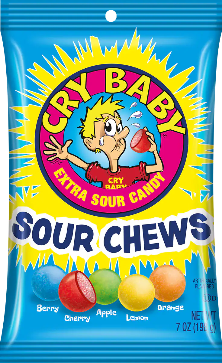 PEG CRY BABY SOUR CHEWS 7OZ NEW