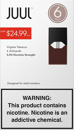 JUUL PODS VIRGINIA 6PK 5 PERCENT PP24.99