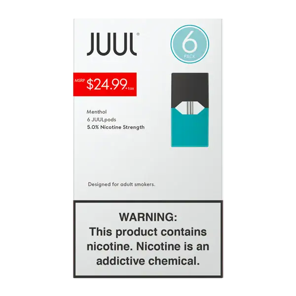 JUUL PODS MENTHOL 6PK 5 PERCENT PP24.99