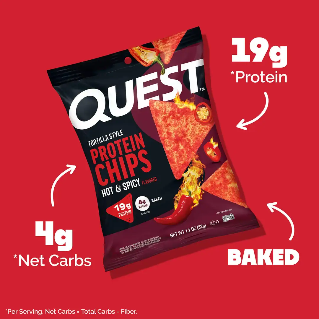 QUEST PROTEIN CHIPS HOT SPICY 8 CT