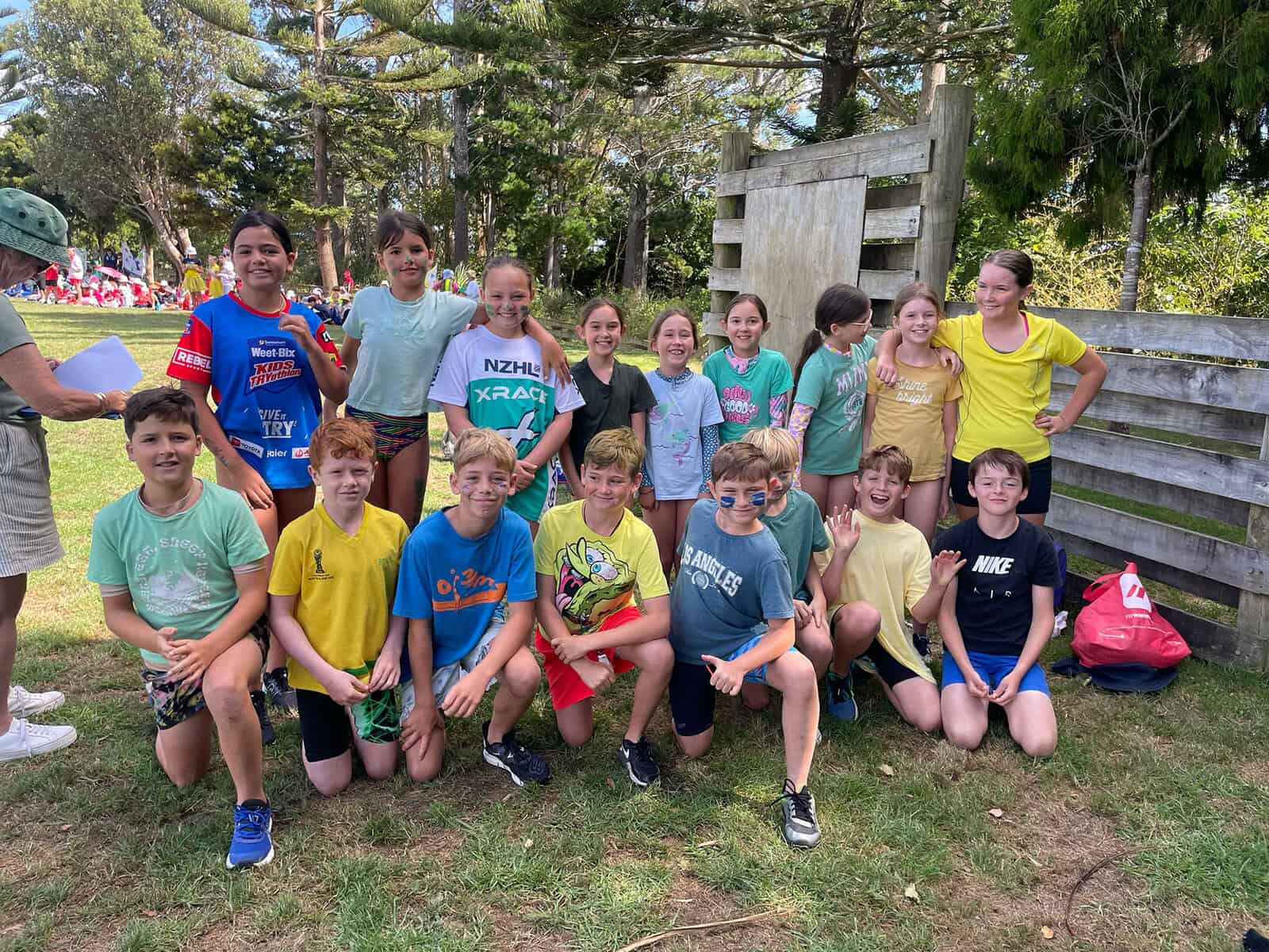 Children participating in outdoor activities at Mangorei School NZ.