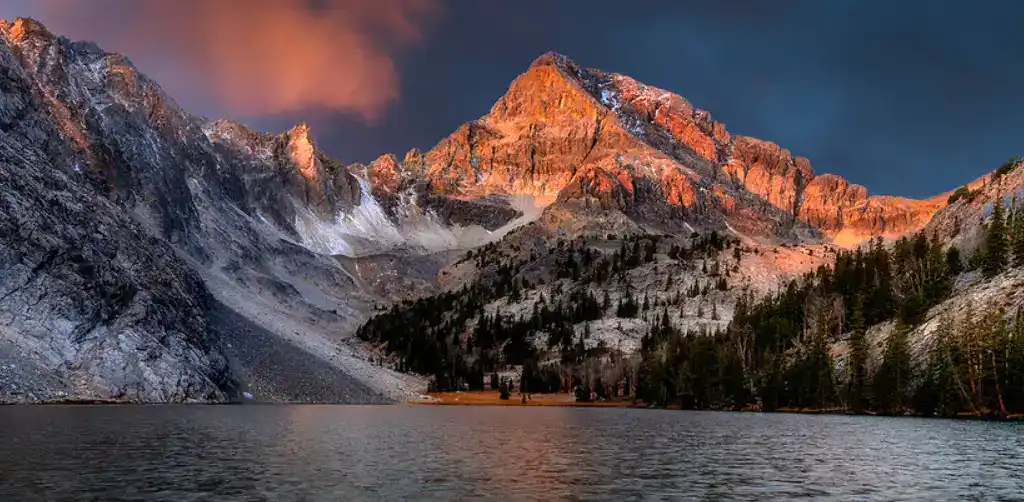 view on Mount Idaho at Merriam Lake
