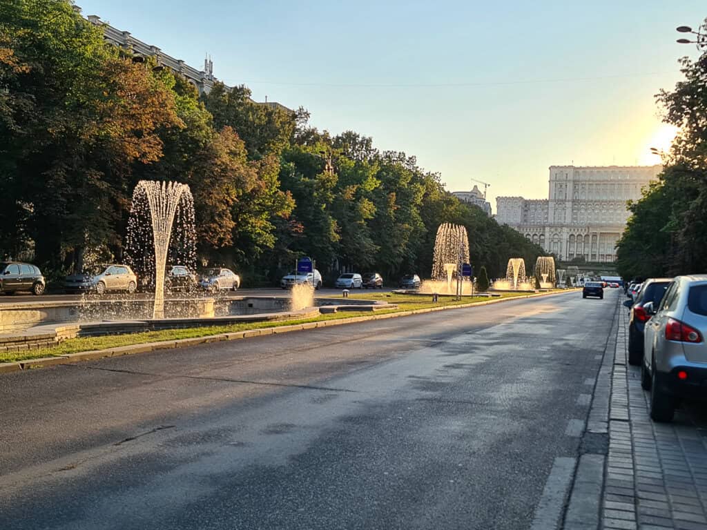 Unirii Boulevard with the Parliament building