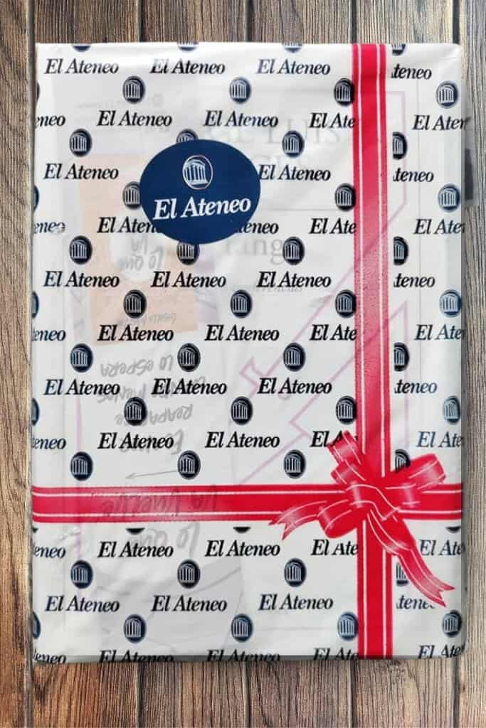 A beautifully wrapped book from El Ateneo Grand Splendid, the world’s most beautiful bookstore in Buenos Aires. A perfect literary souvenir to bring home from Argentina.