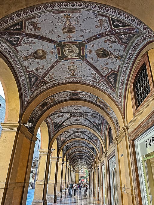 The portico of Via Farini is the most beautiful portico of Bologna. Don't miss to take a picture of it.