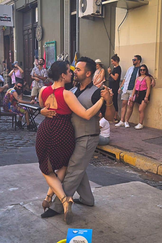 One of the best free things to do in Buenos Aires is watching tango dancers in San Telmo.