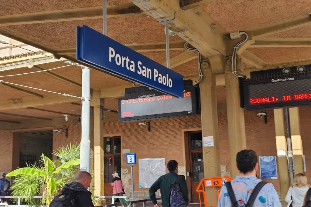 Porta San Paolo train station, a convenient starting point for how to get to Ostia Antica from Rome.