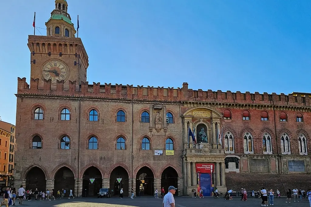 Palazzo d’Accursio on Piazza Maggiore in Bologna, Italy – historic city hall and one of the top cultural things to do in Bologna for architecture and local history enthusiasts