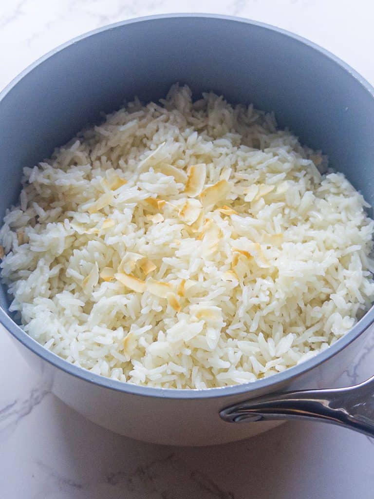 Rice in a pan