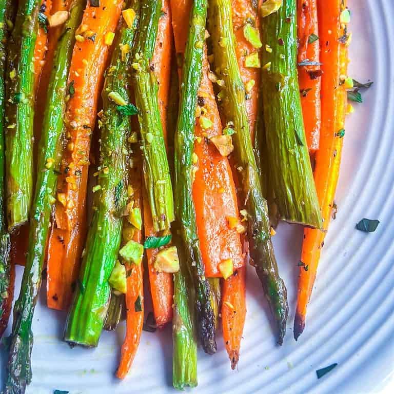 Roasted Carrots and Asparagus with Tarragon Butter