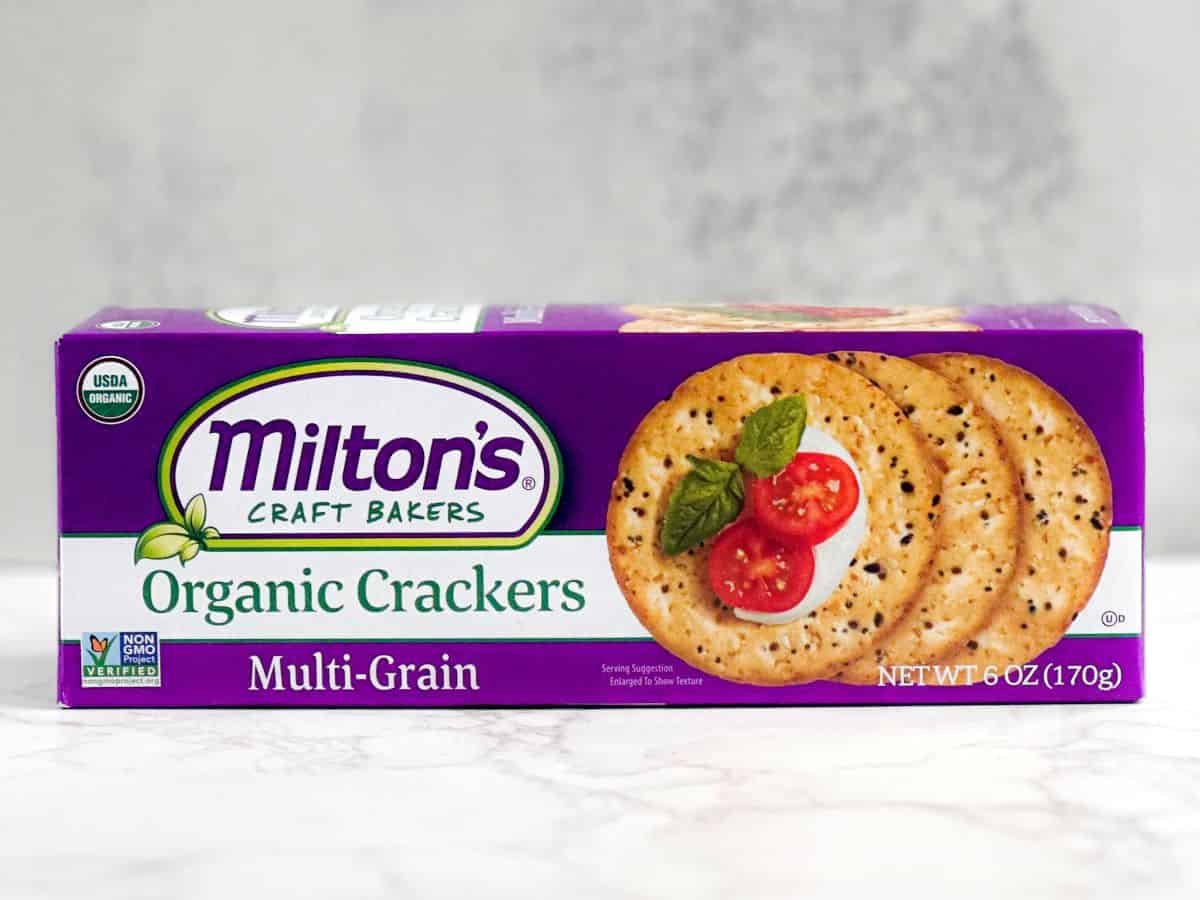 A box of Milton's multi-grain crackers.