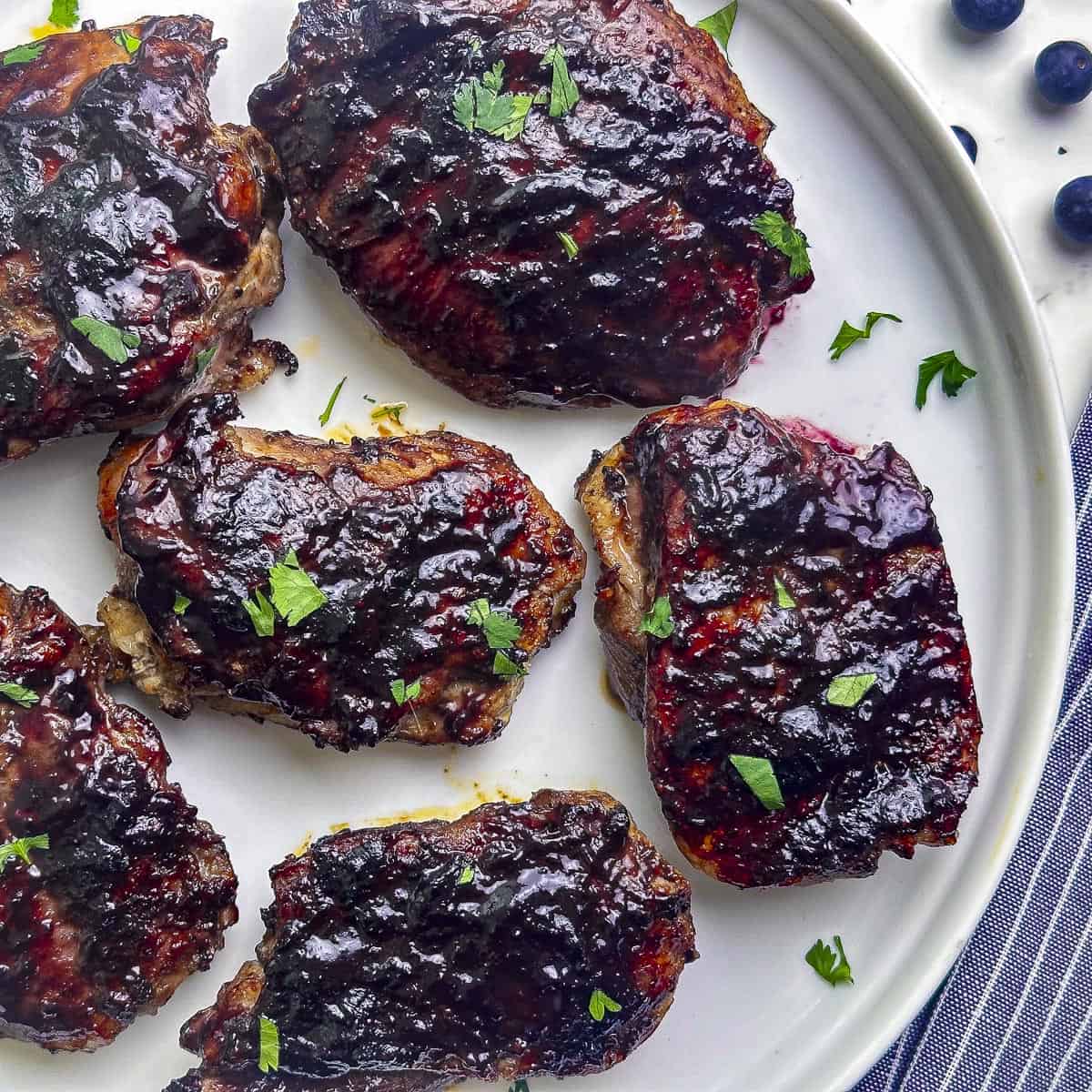 Grilled Chicken with Blueberry BBQ Sauce