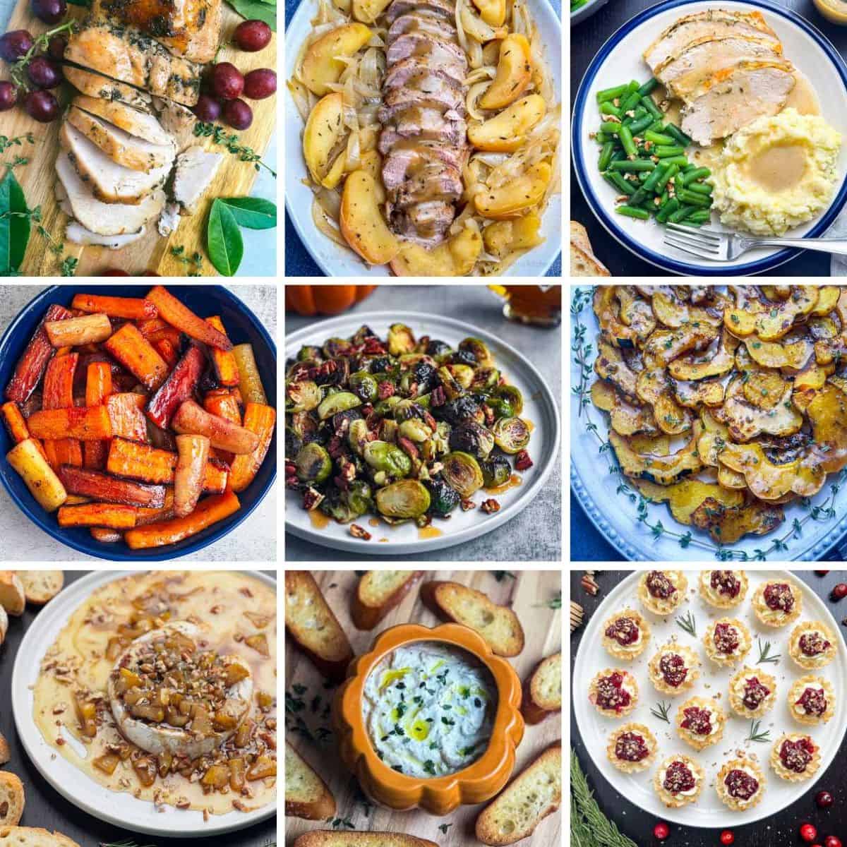 Thanksgiving dinner for 4 photos of recipes to put on the menu.
